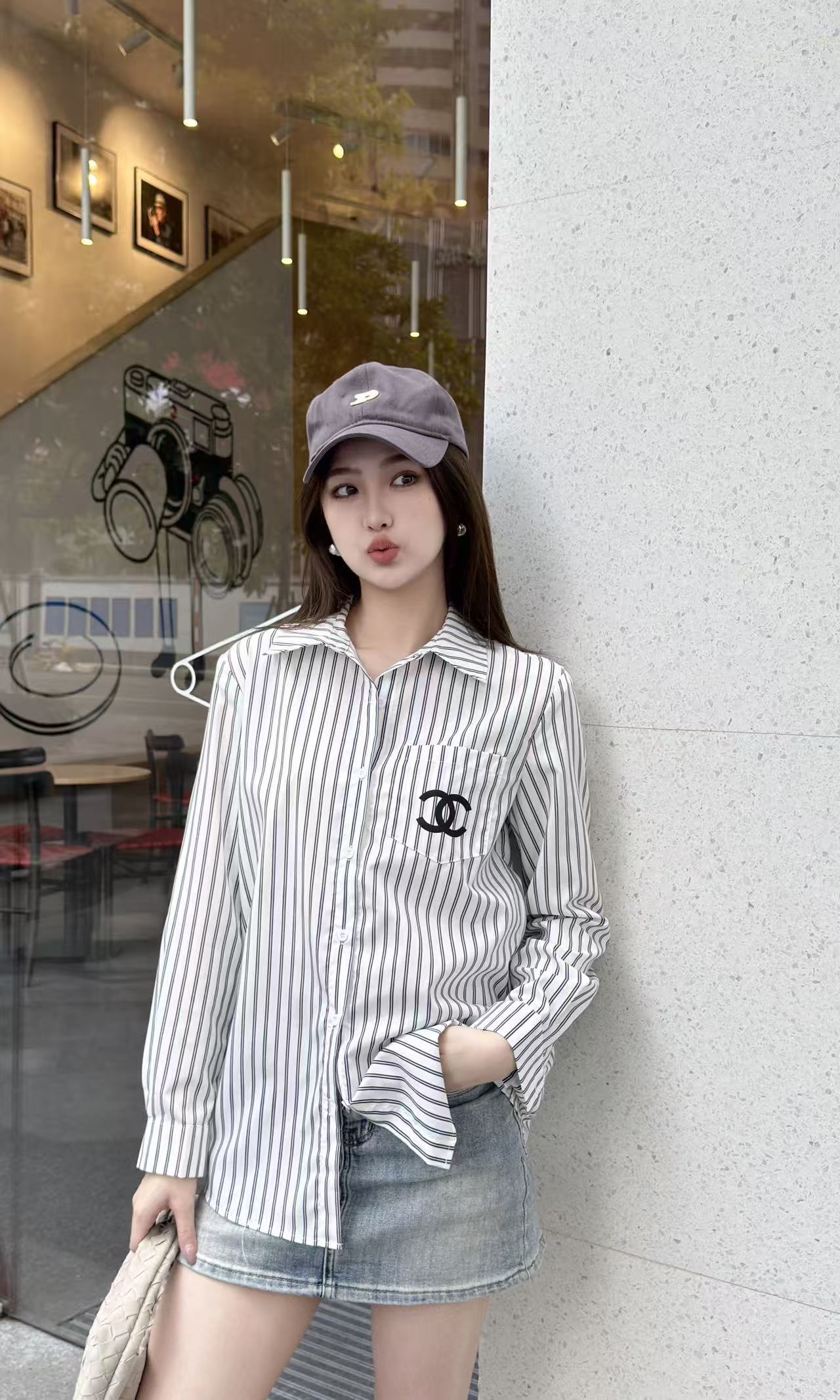 CHANE1 ダブルCストライプシャツ【50％割引+送料無料】