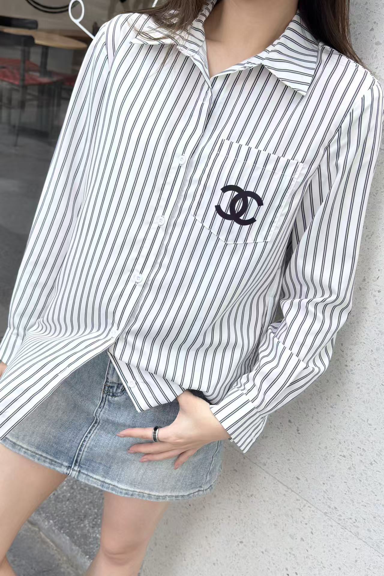 CHANE1 ダブルCストライプシャツ【50％割引+送料無料】