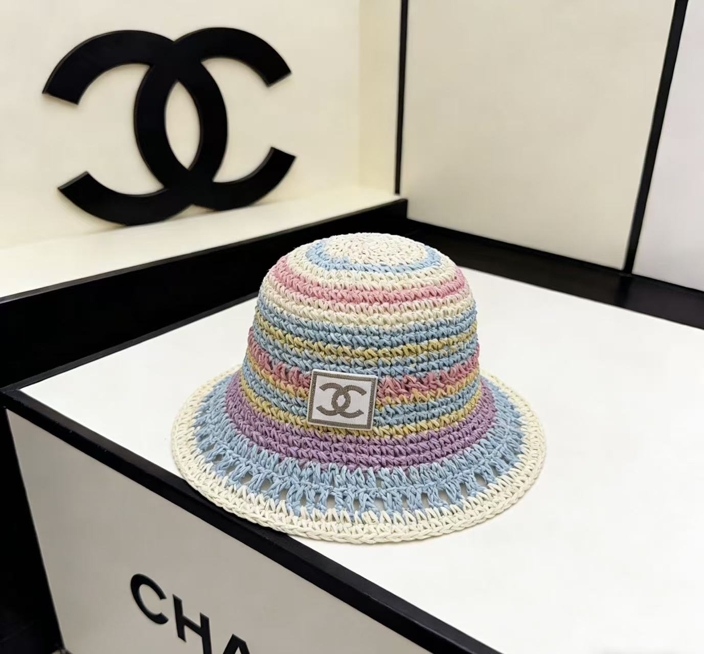 CHANE1 ダブルC カラフルサンハット【50％割引+送料無料】