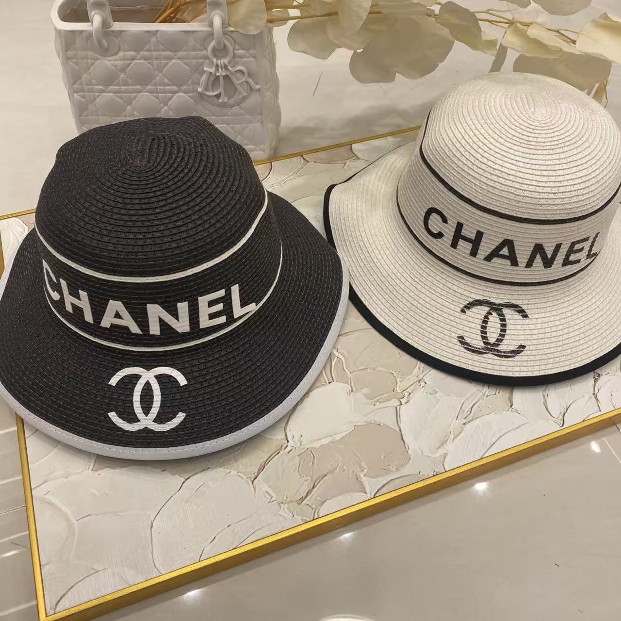 CHANE1 ダブルC文字入りサンハット【50％割引+送料無料】