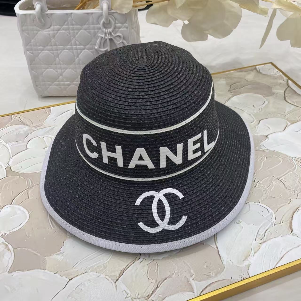 CHANE1 ダブルC文字入りサンハット【50％割引+送料無料】