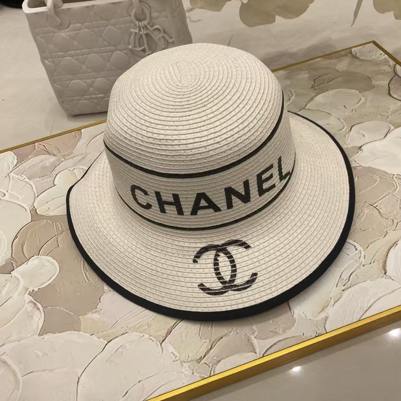 CHANE1 ダブルC文字入りサンハット【50％割引+送料無料】