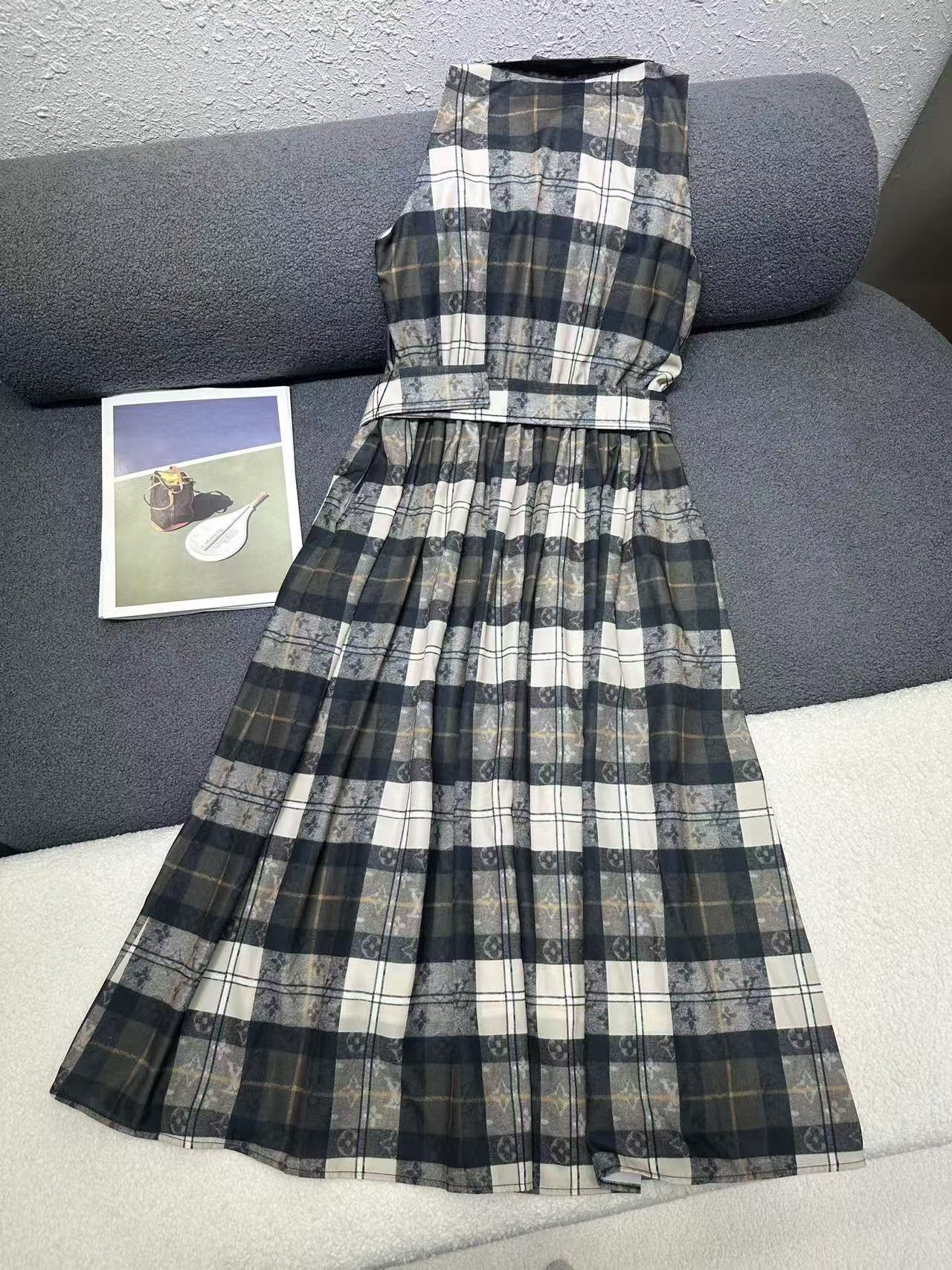 LV高品質プリントのノースリーブドレス【50％割引+送料無料】