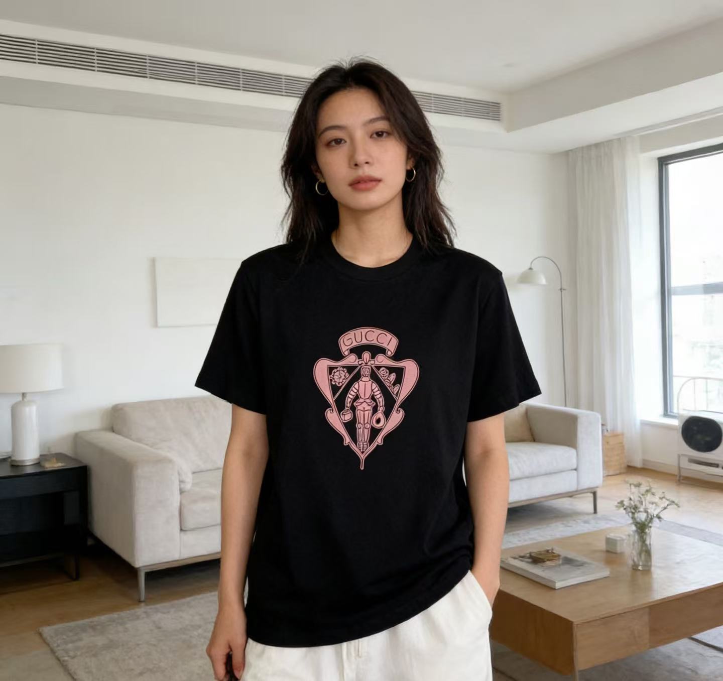GUCC1 プリントTシャツ【50％割引+送料無料】