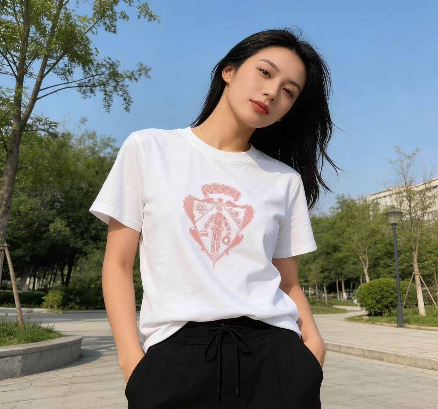 GUCC1 プリントTシャツ【50％割引+送料無料】