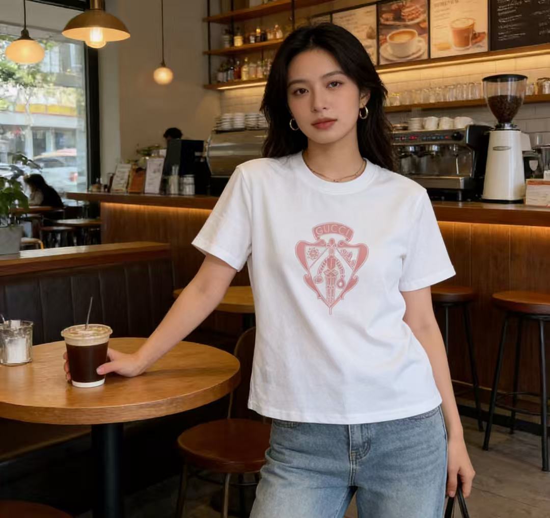 GUCC1 プリントTシャツ【50％割引+送料無料】