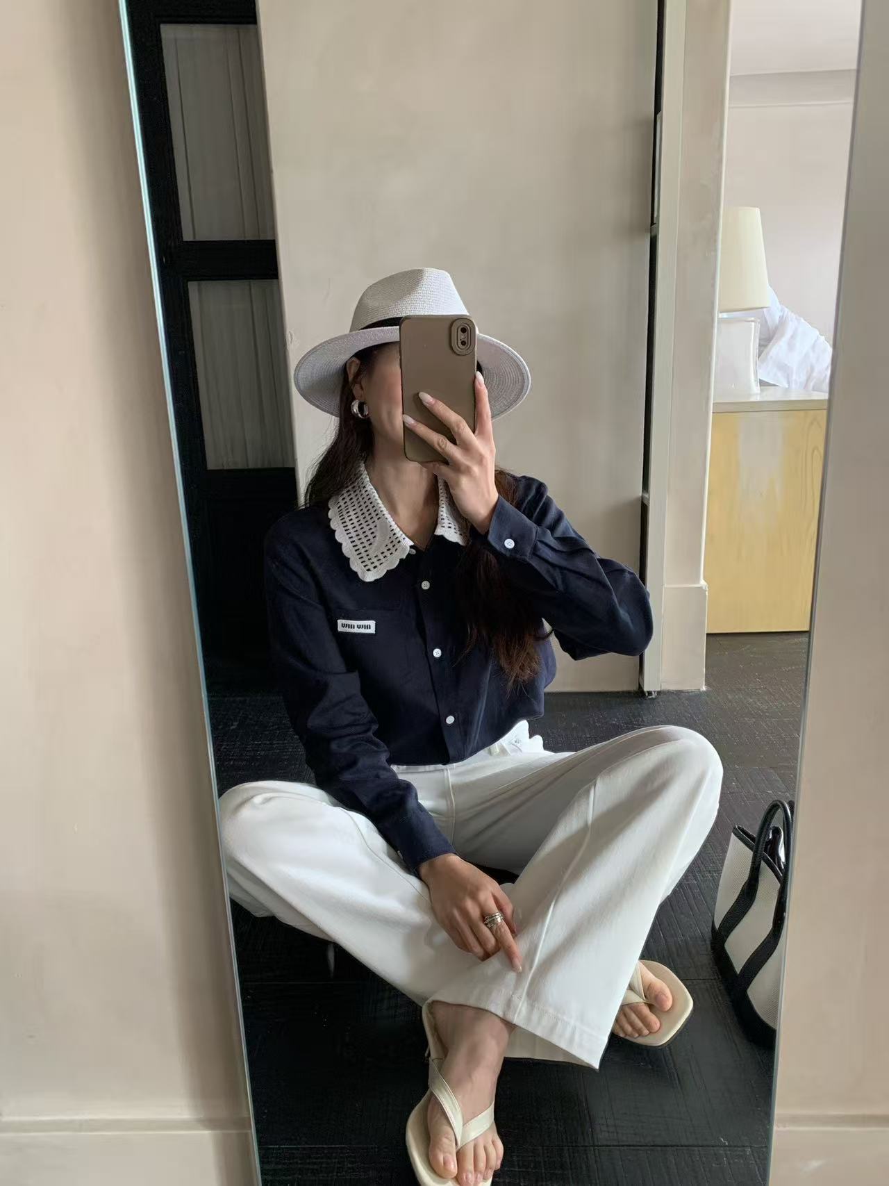 M1UM1U レース襟ブラウス【50％割引+送料無料】