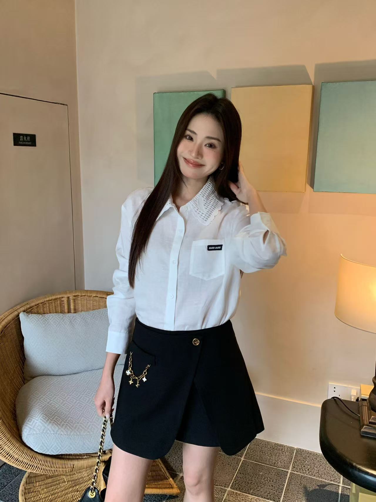 M1UM1U レース襟ブラウス【50％割引+送料無料】