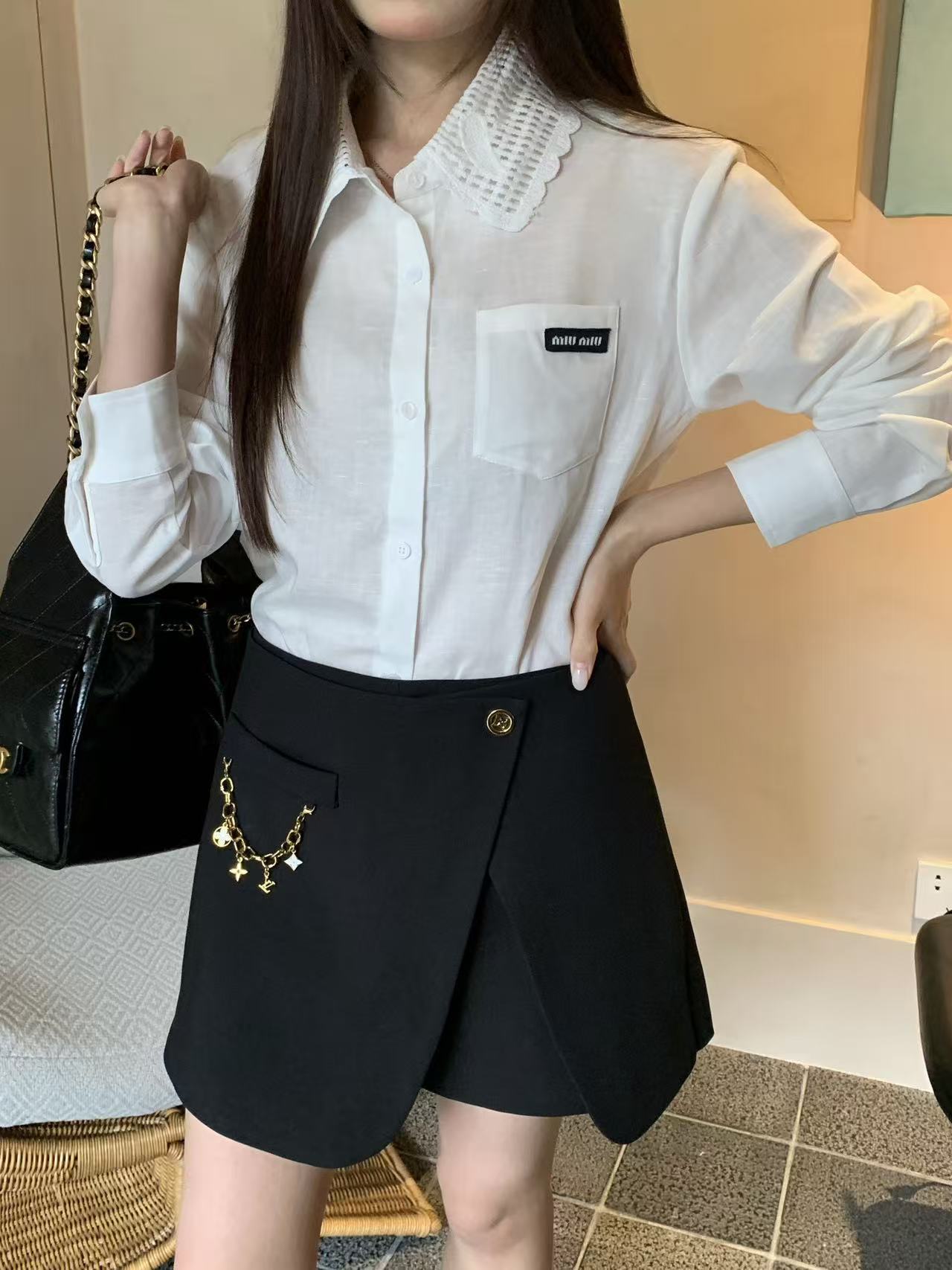 M1UM1U レース襟ブラウス【50％割引+送料無料】