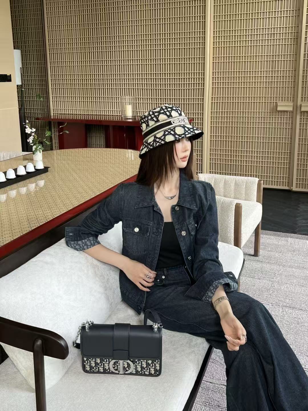 DI0Rデニムジャケットとパンツのツーピースセット【50％割引+送料無料】