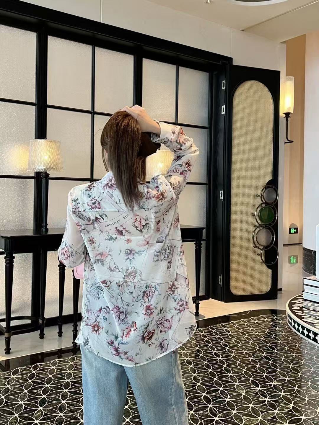 DI0Rポケットプリントシャツ【50％割引+送料無料】