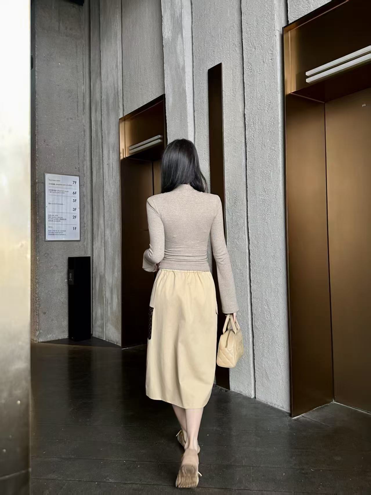 LVポケットプリントミディスカート【50％割引+送料無料】