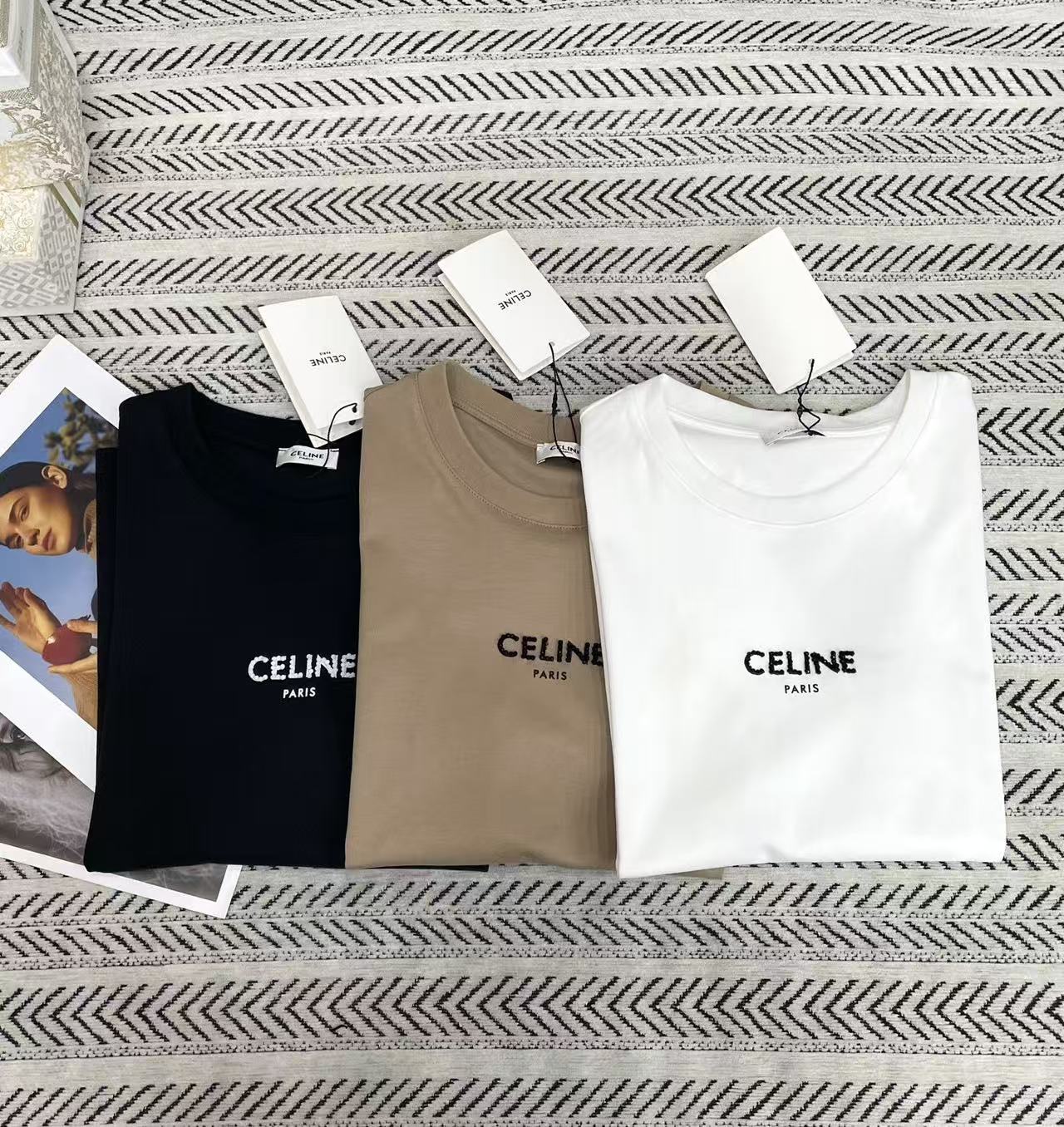 CEL1NE レタービーズTシャツ【50％割引+送料無料】