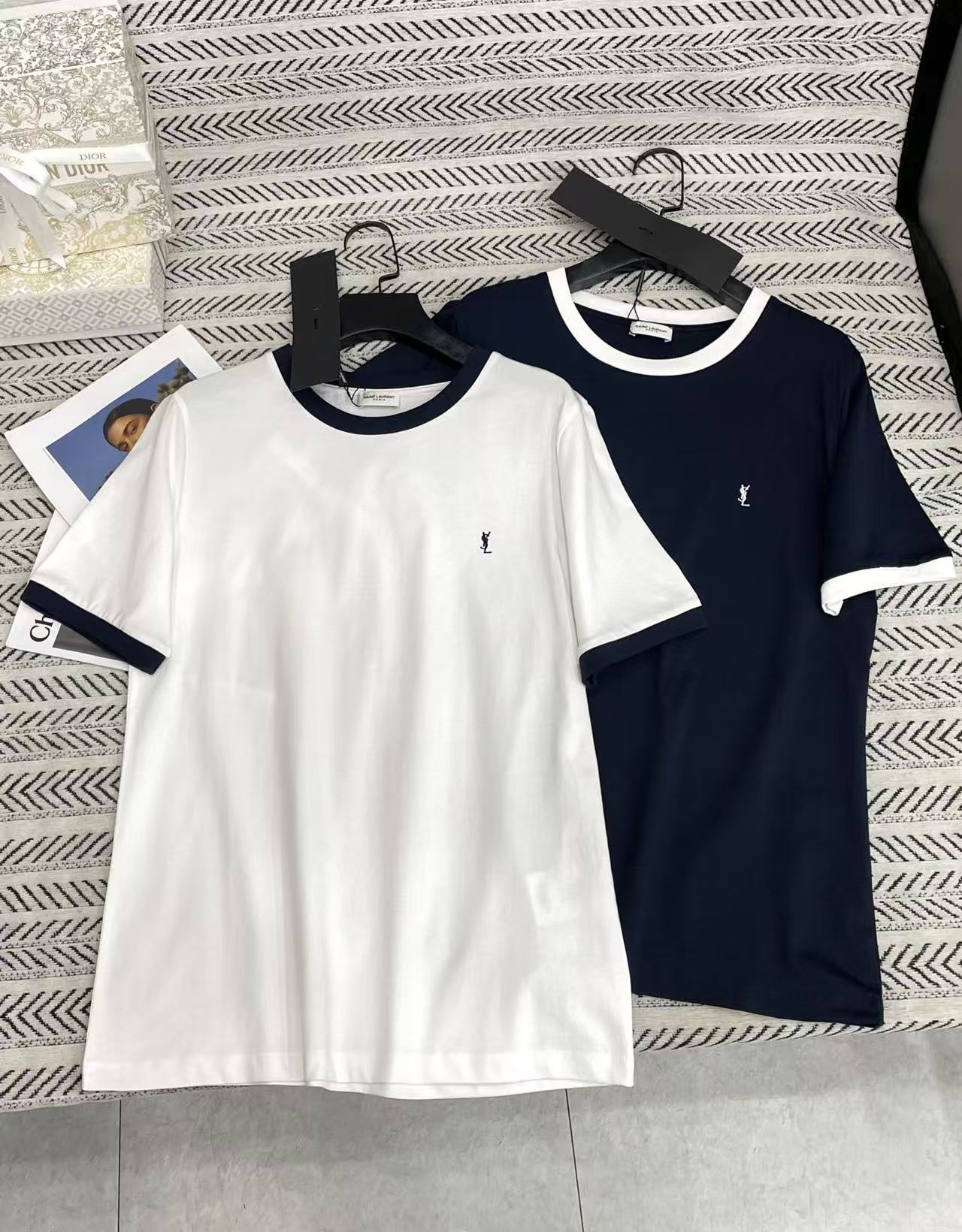 YSL刺繍ロゴTシャツ【50％割引+送料無料】