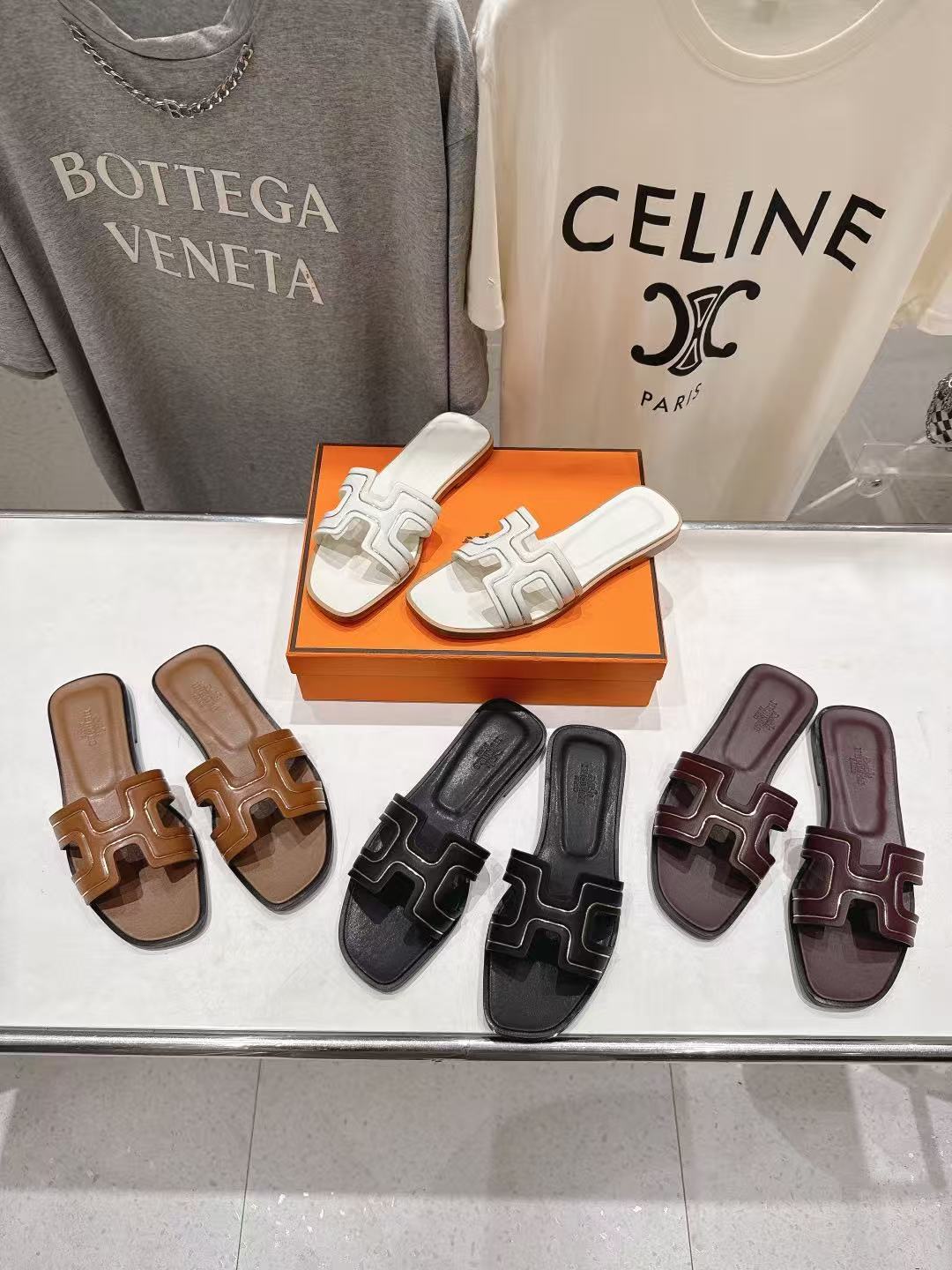 HERME5高品質なH型レザーフラットシューズ【50％割引+送料無料】