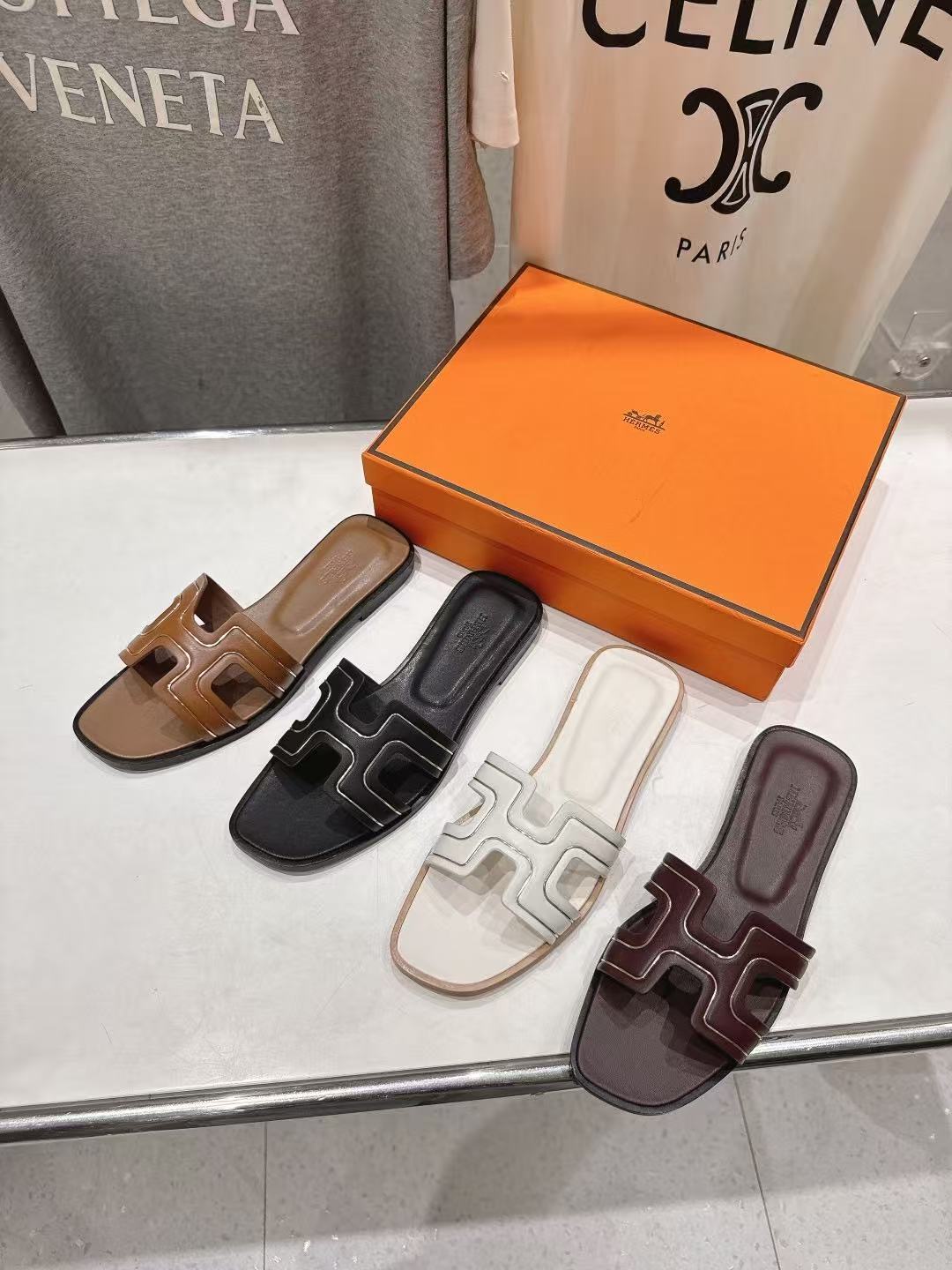 HERME5高品質なH型レザーフラットシューズ【50％割引+送料無料】