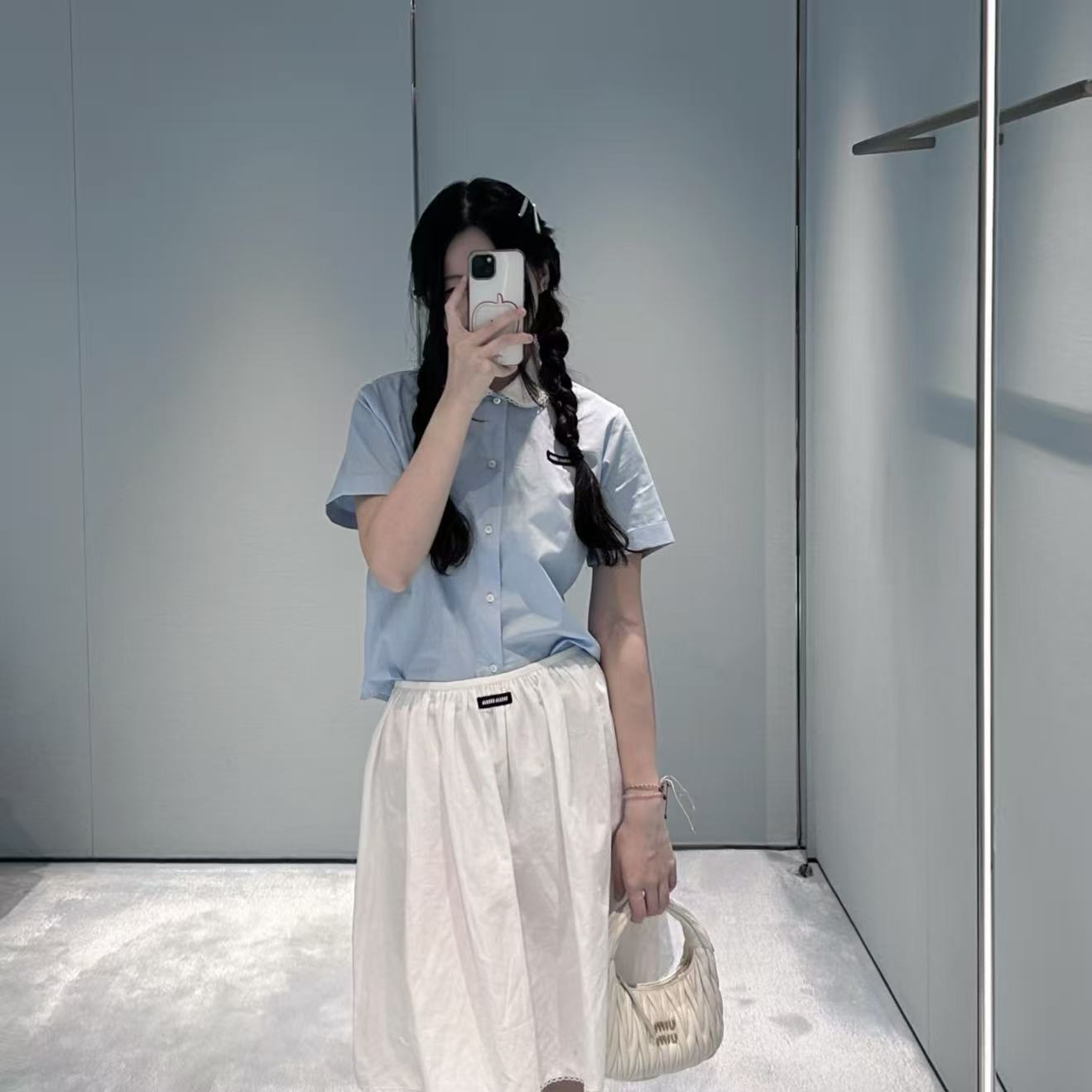 M1UM1U カラーブロックシャツ【50％割引+送料無料】