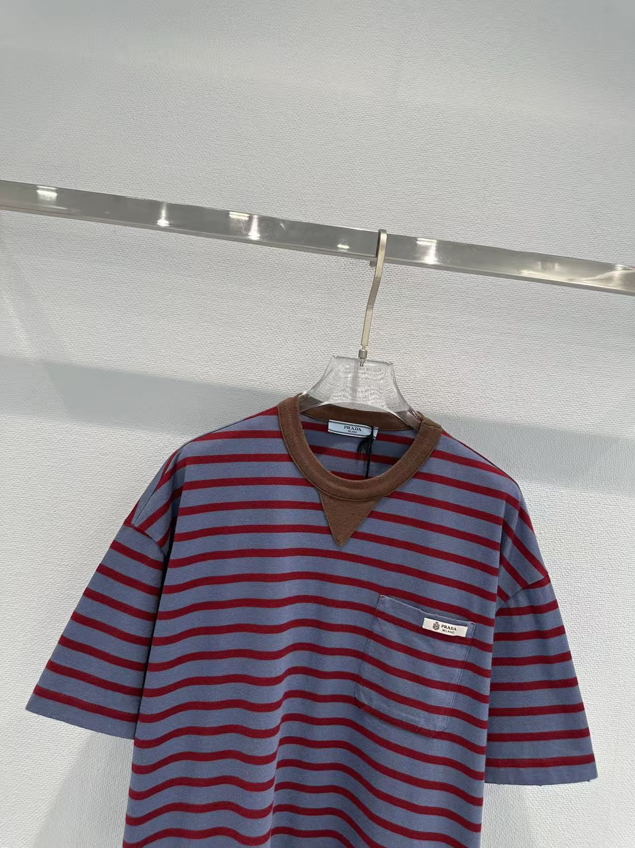 M1UM1U ポケットストライプTシャツ【50％割引+送料無料】