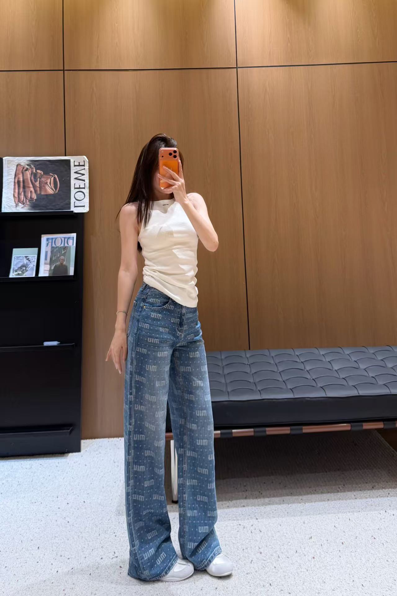 M1UM1U オールレターデニムジーンズ【50％割引+送料無料】