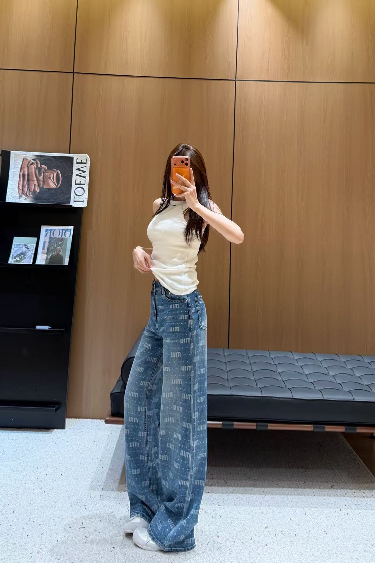 M1UM1U オールレターデニムジーンズ【50％割引+送料無料】