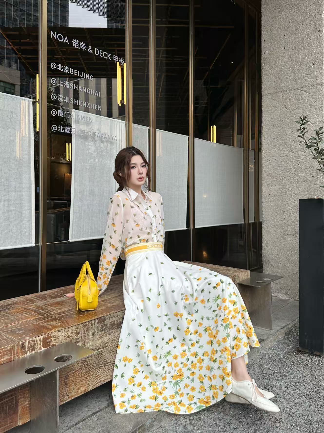 DIOR プリントシャツ＆スカート 2ピースセット【50％割引+送料無料】