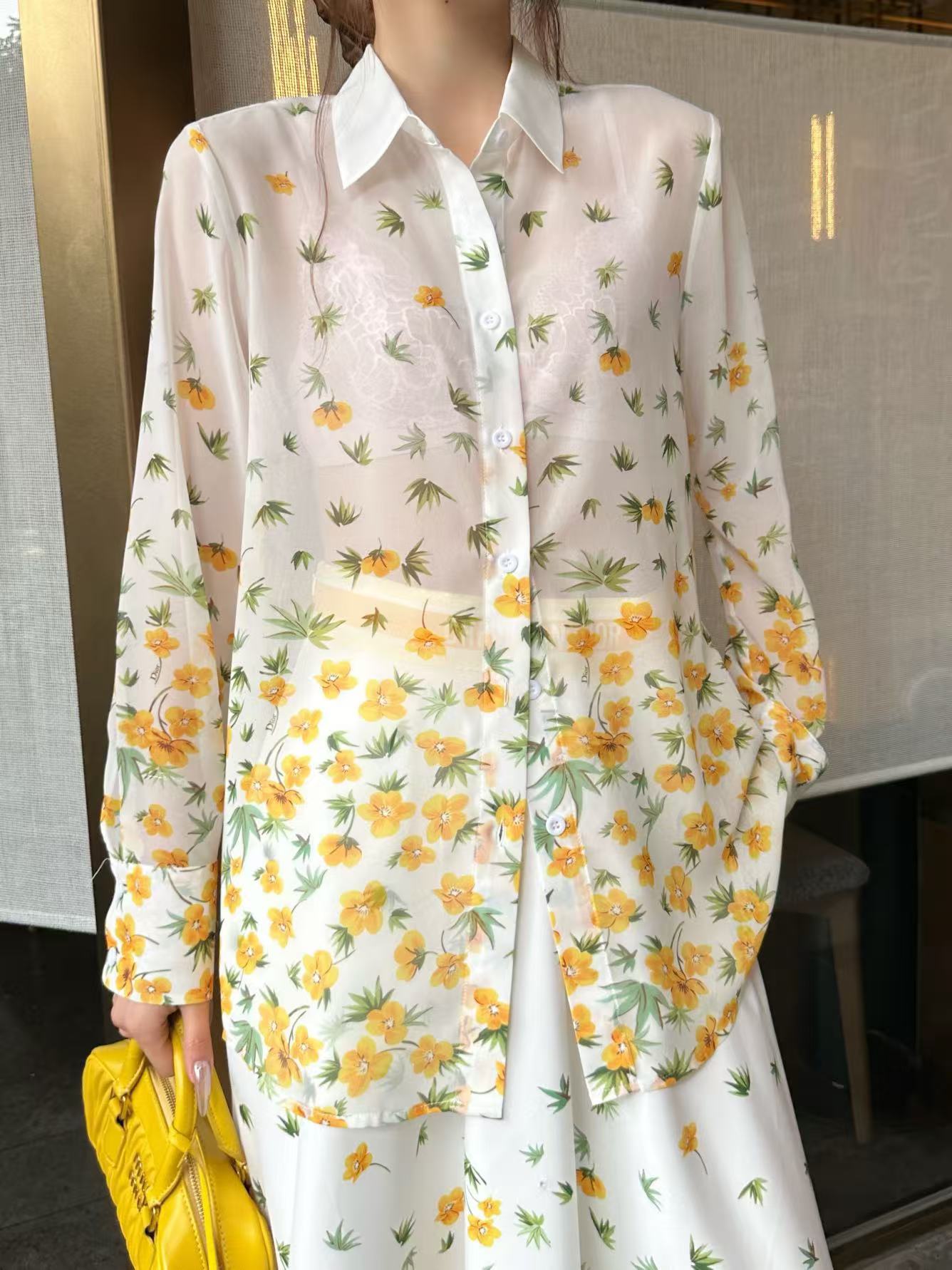 DIOR プリントシャツ＆スカート 2ピースセット【50％割引+送料無料】