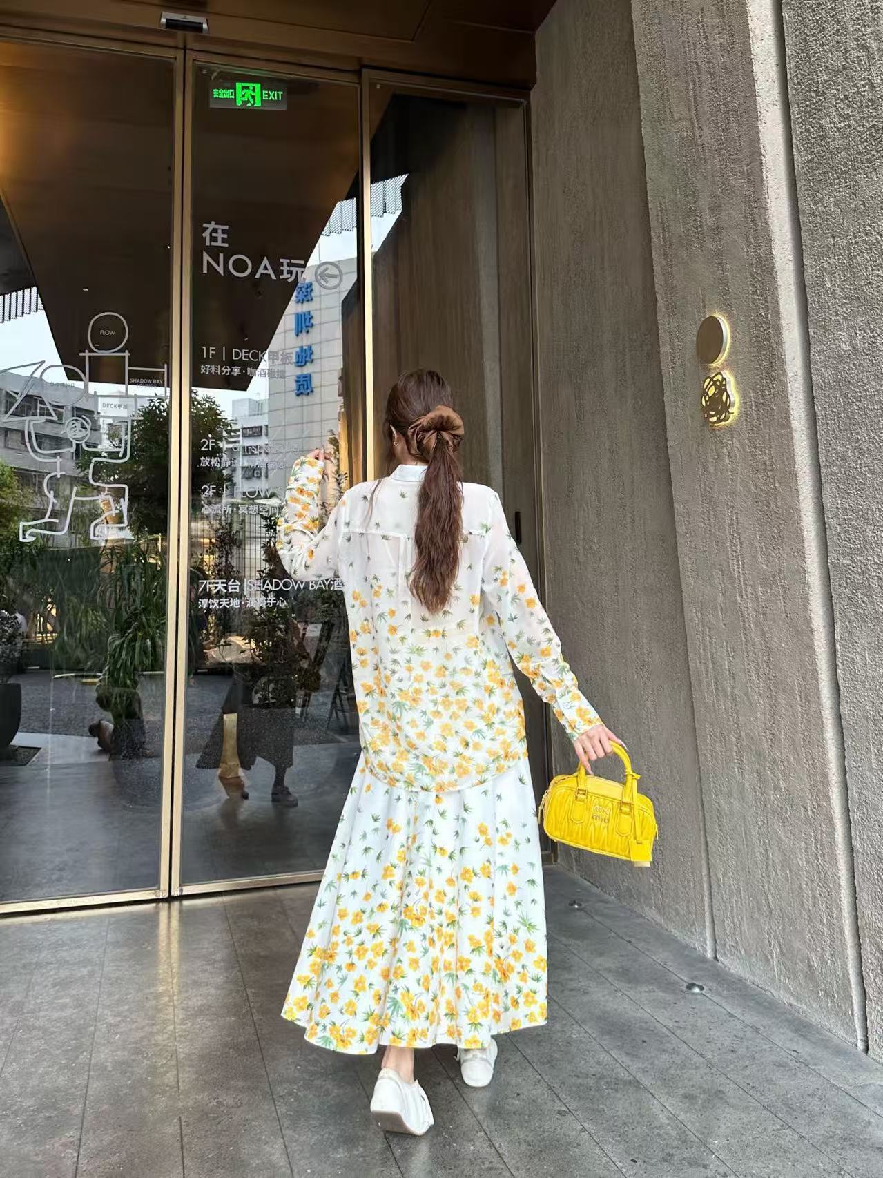 DIOR プリントシャツ＆スカート 2ピースセット【50％割引+送料無料】