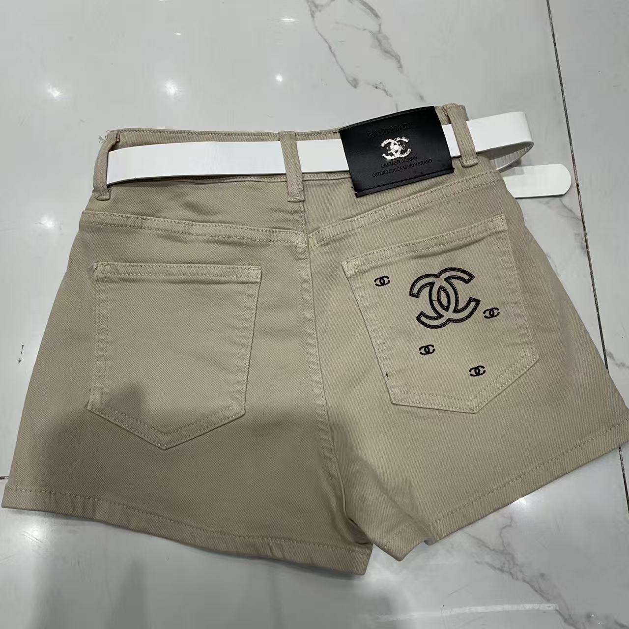 CHANE1 ダブルC デニムショーツ【50％割引+送料無料】