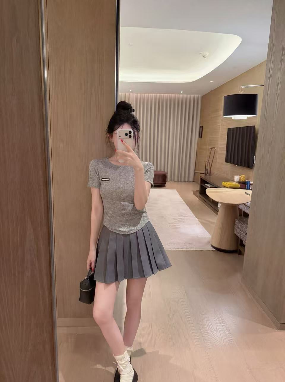 M1UM1U シンプルなTシャツ＋スカートのツーピースセット【50％割引+送料無料】