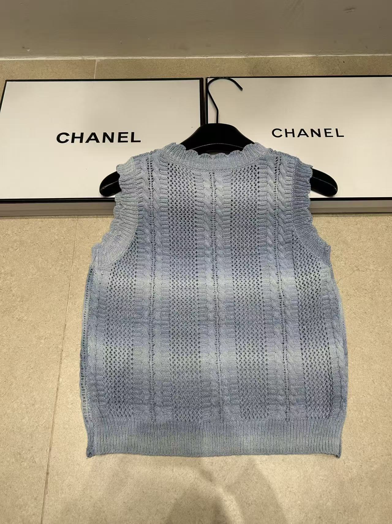 CHANE1 カーブエッジ ダブルC ウールベスト【50％割引+送料無料】