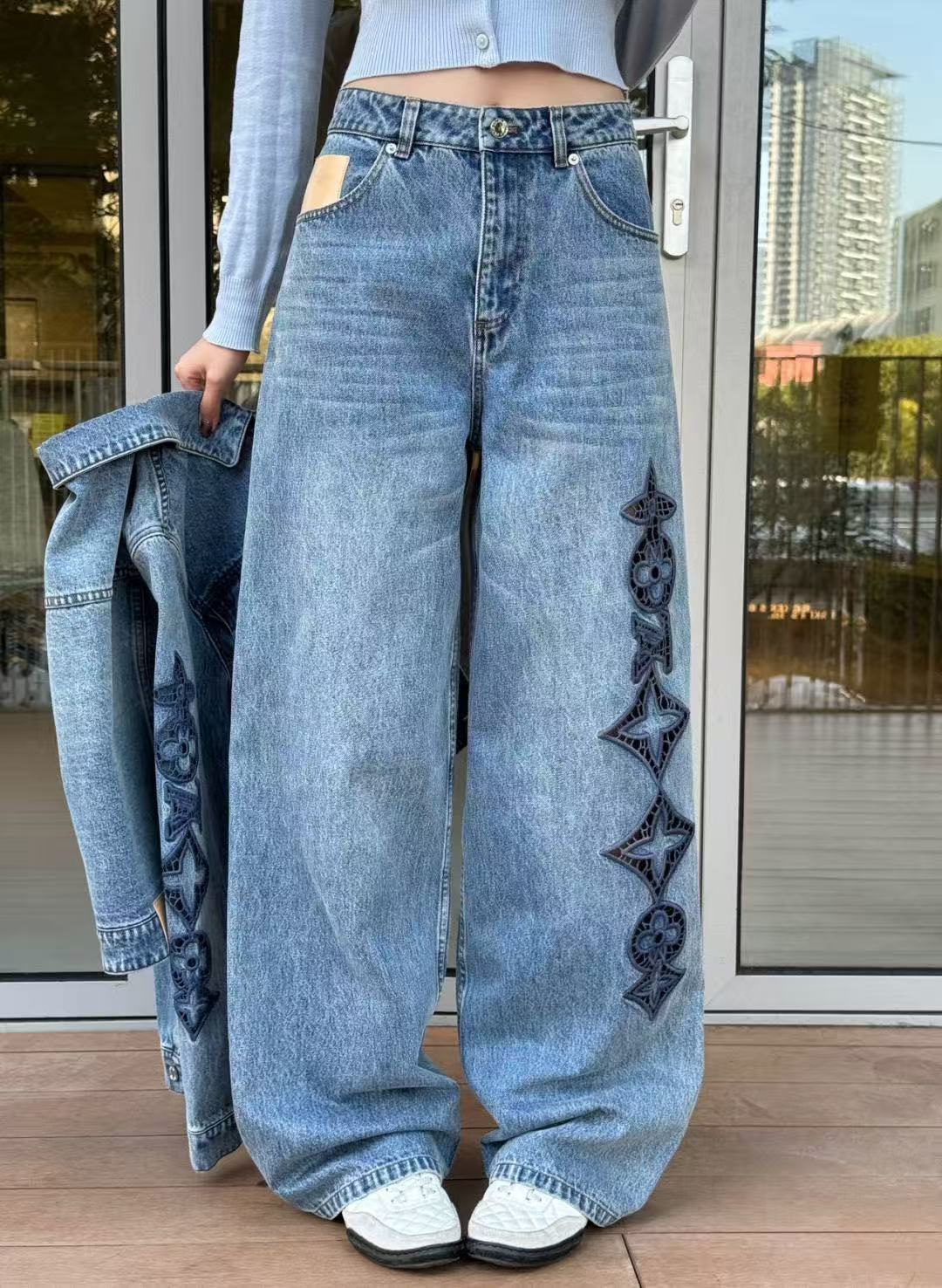 LV刺繍入りデニムショーツ／ジャケット【50％割引+送料無料】