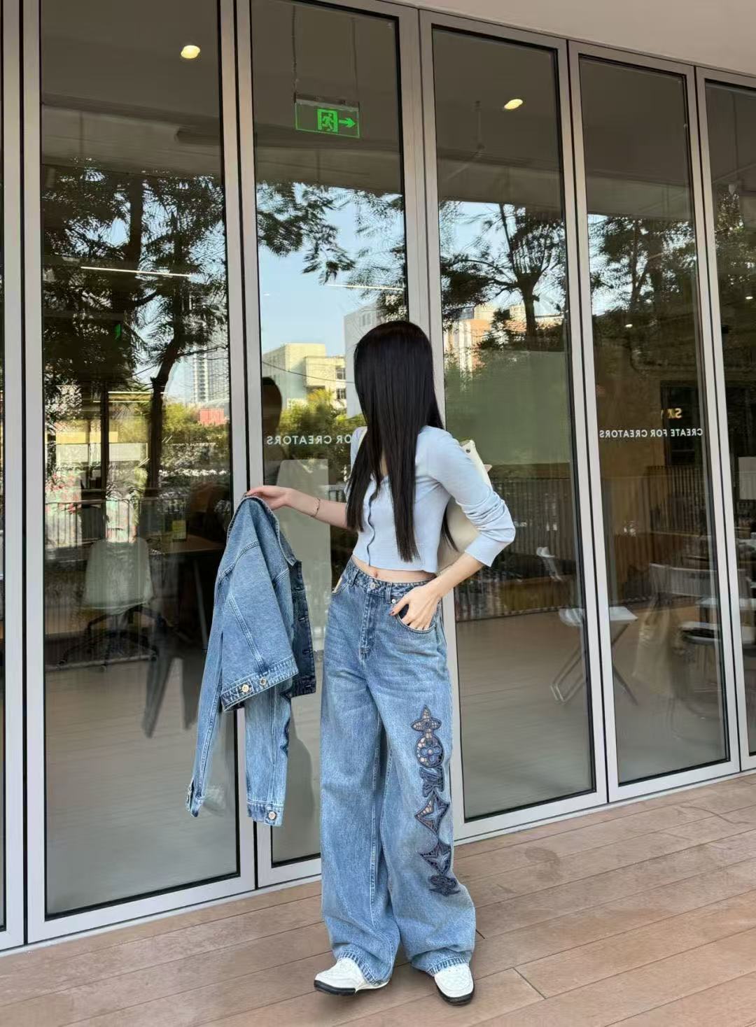 LV刺繍入りデニムショーツ／ジャケット【50％割引+送料無料】