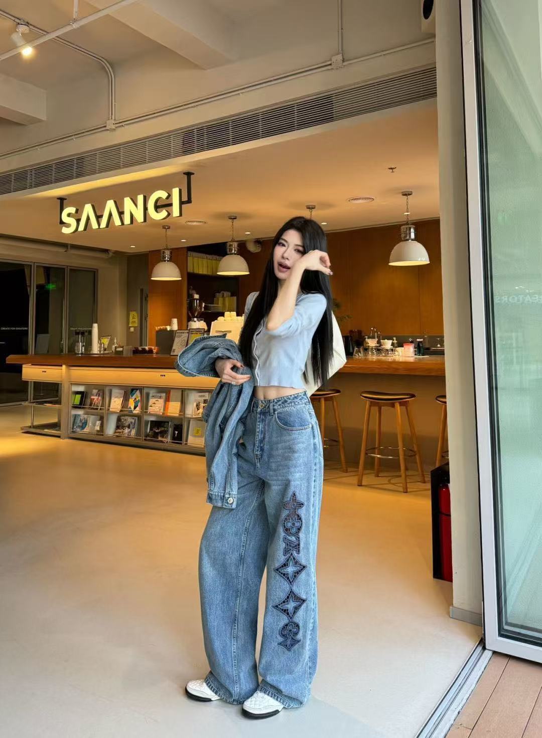 LV刺繍入りデニムショーツ／ジャケット【50％割引+送料無料】