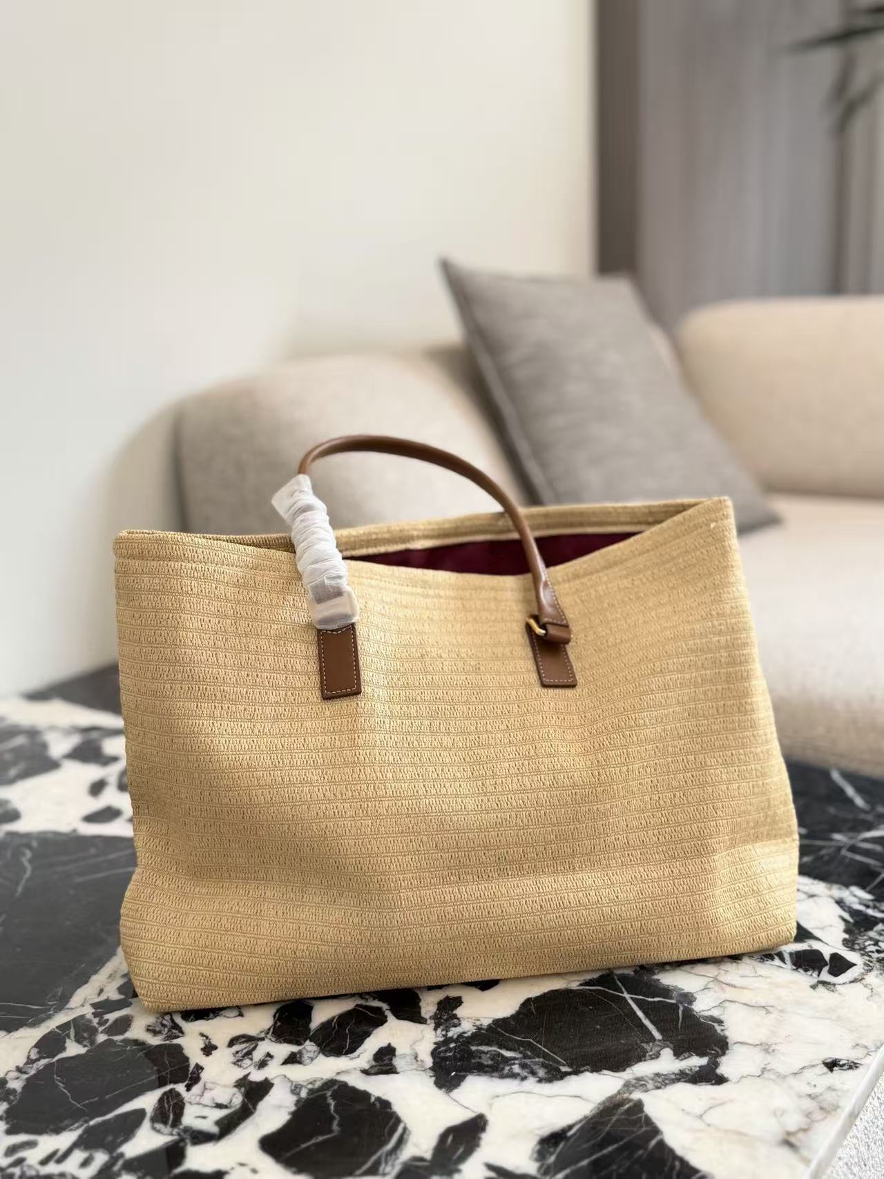 CEL1NE ストロー織りレターショッピングバッグ【50％割引+送料無料】