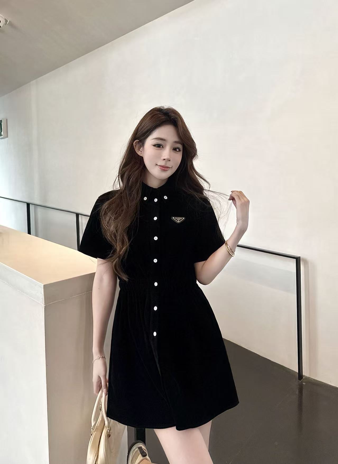 PR4DA ベルベット半袖ドレス【50％割引+送料無料】