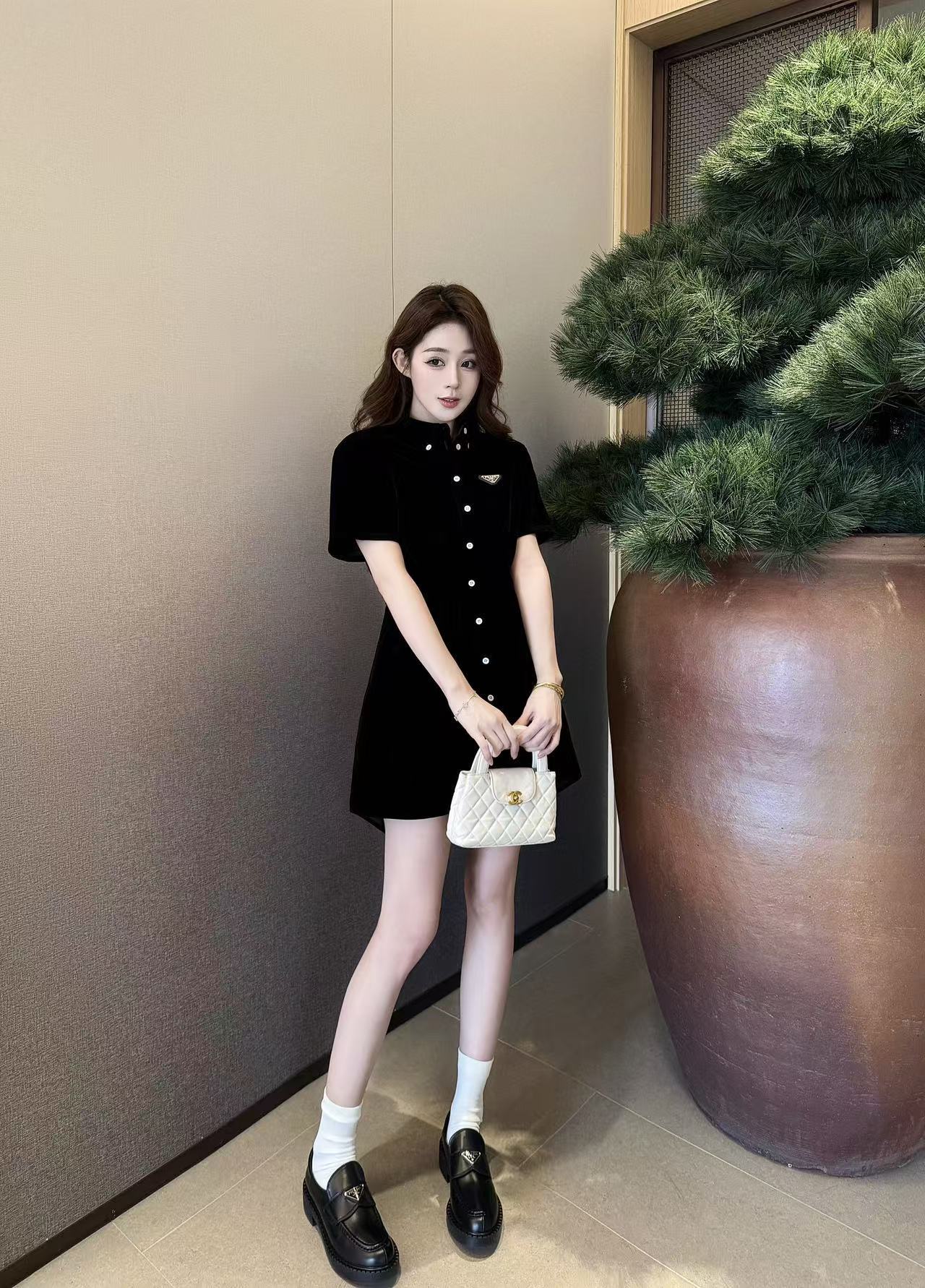 PR4DA ベルベット半袖ドレス【50％割引+送料無料】