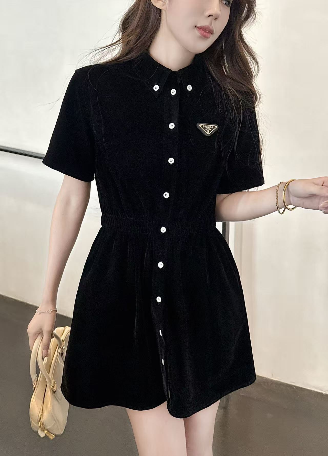 PR4DA ベルベット半袖ドレス【50％割引+送料無料】