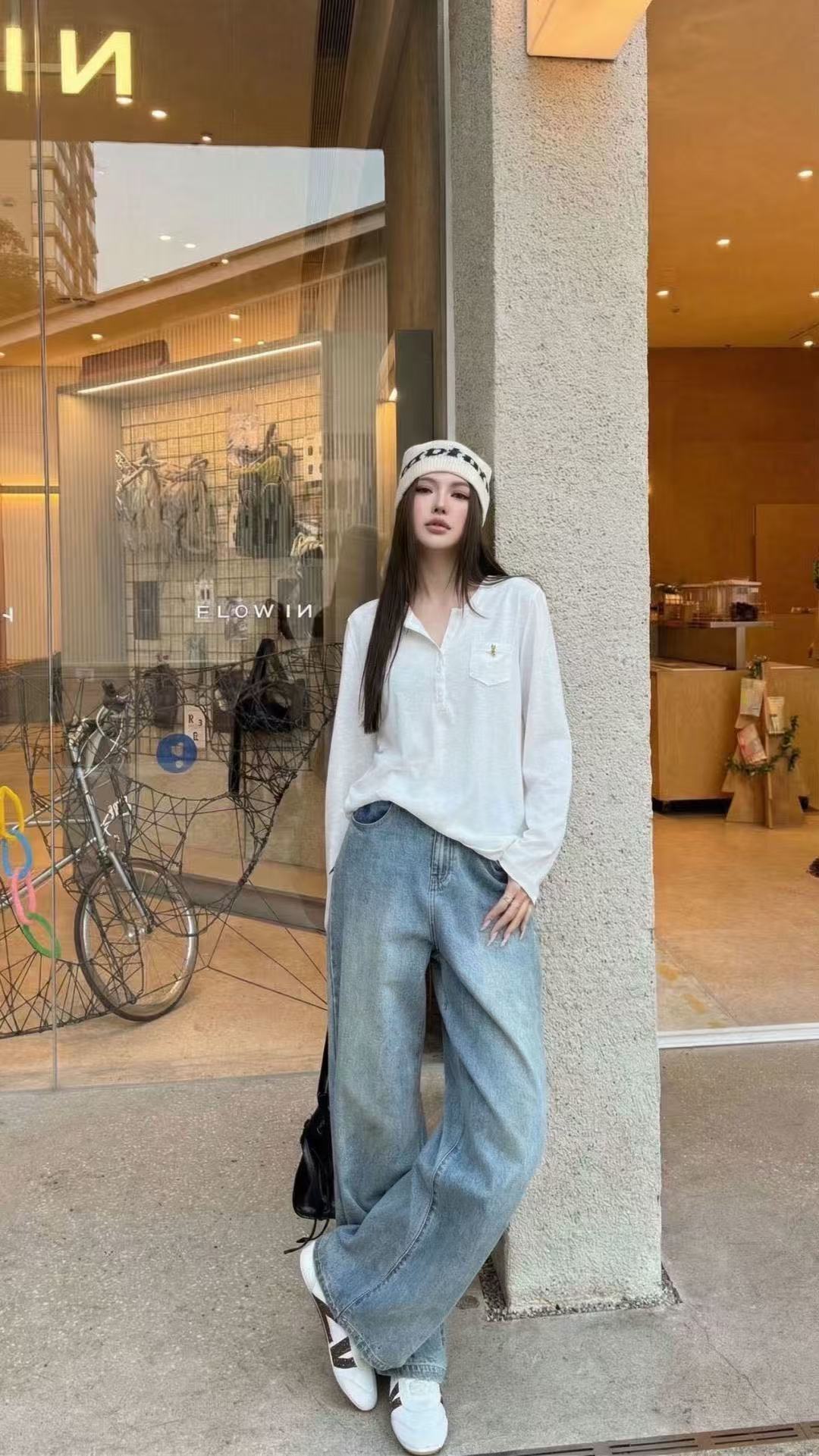 YSL刺繍ロゴ入り長袖Tシャツ【50％割引+送料無料】