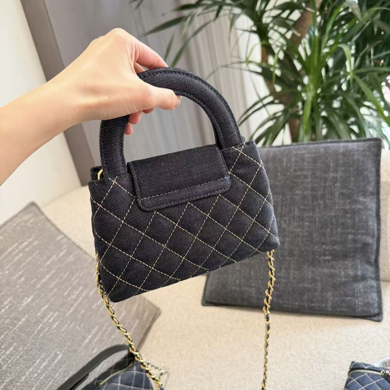 CHANE1 Kellyデニムハンドバッグ【50％割引+送料無料】