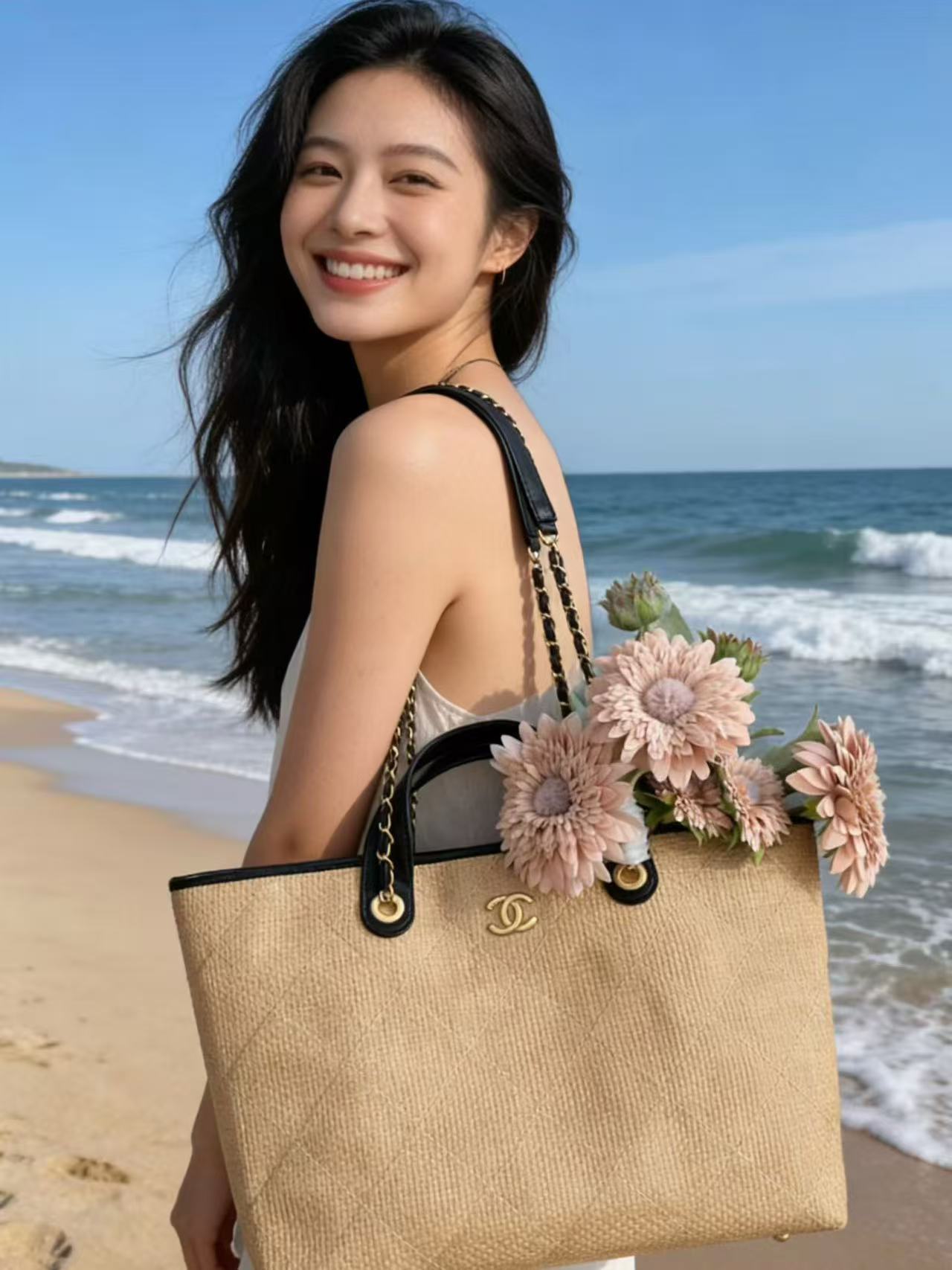 CHANE1織りチェーントートバッグ【50％割引+送料無料】