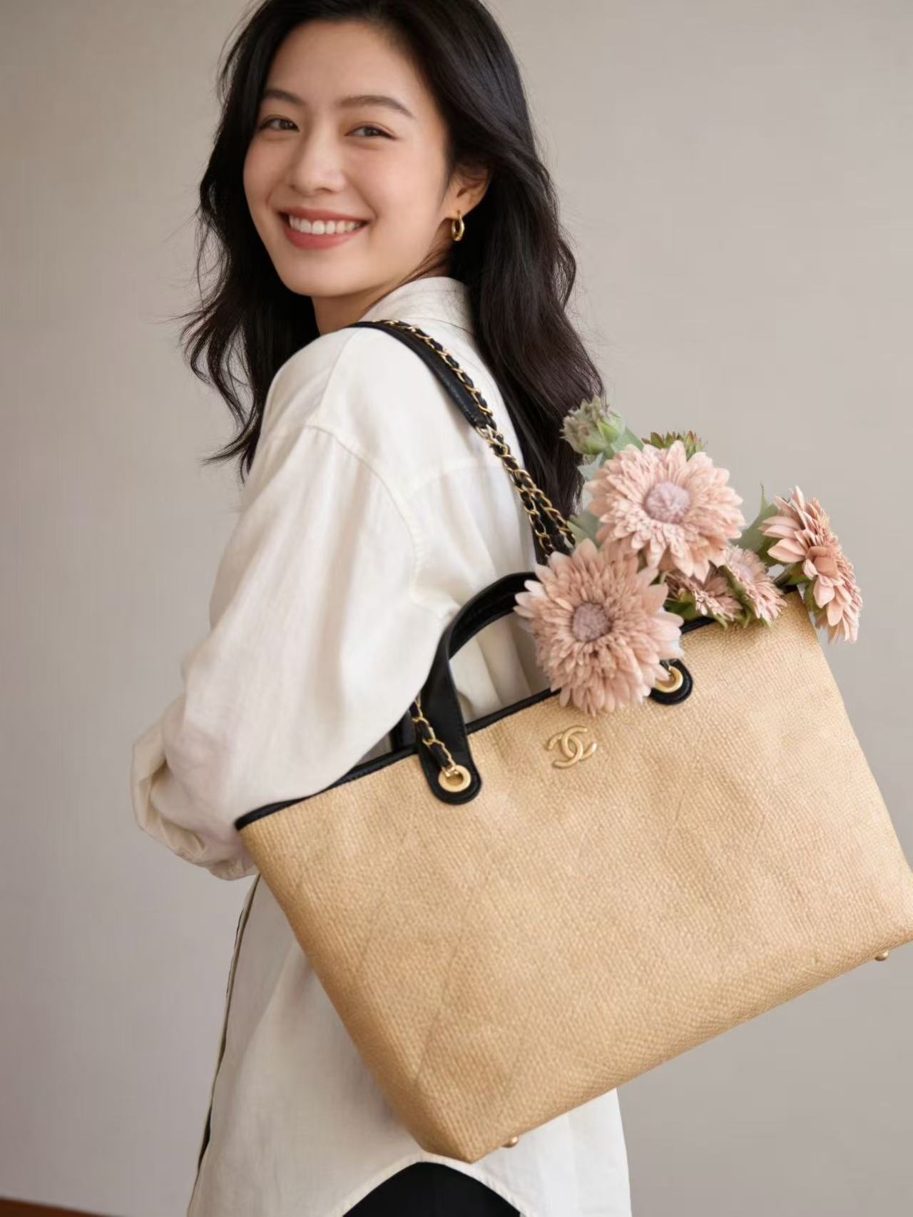 CHANE1織りチェーントートバッグ【50％割引+送料無料】