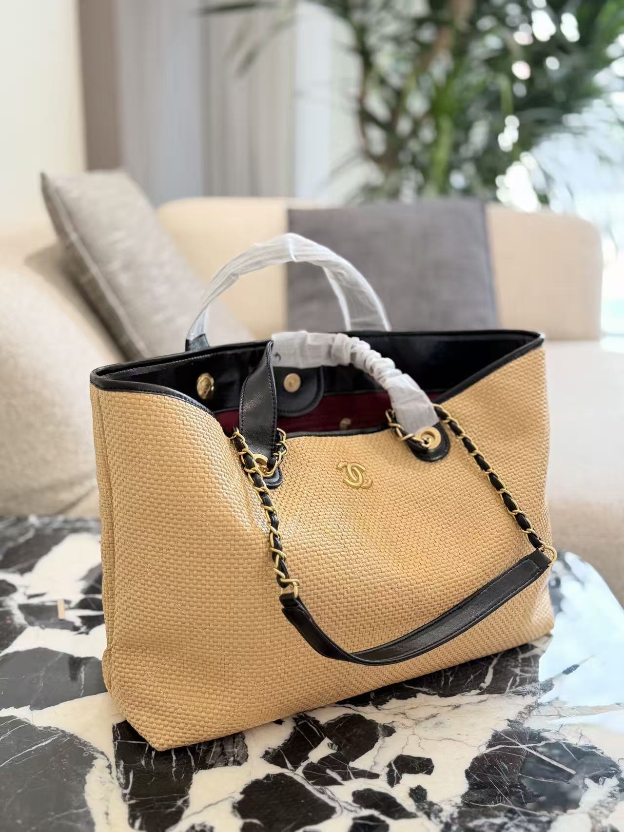 CHANE1織りチェーントートバッグ【50％割引+送料無料】