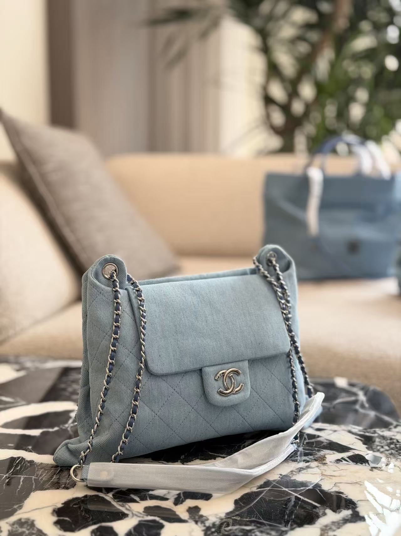 CHANE1 デニムクロスボディバッグ【50％割引+送料無料】