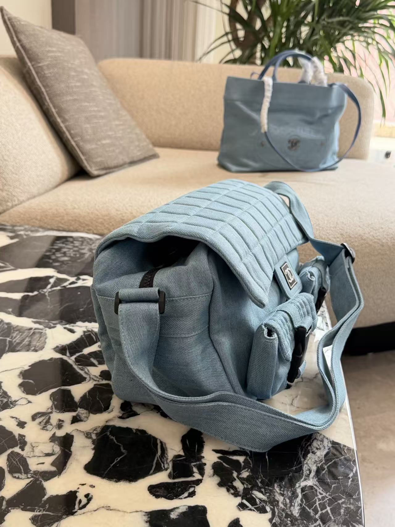 CHANE1 デニムモーターサイクルバッグ【50％割引+送料無料】