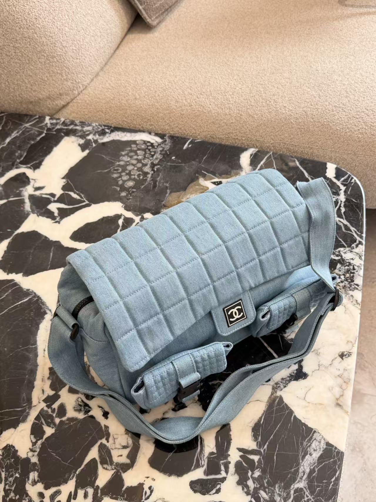 CHANE1 デニムモーターサイクルバッグ【50％割引+送料無料】