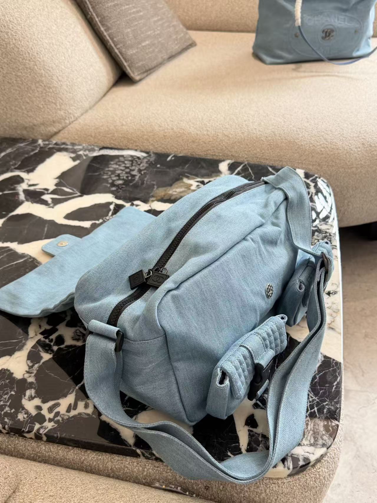 CHANE1 デニムモーターサイクルバッグ【50％割引+送料無料】