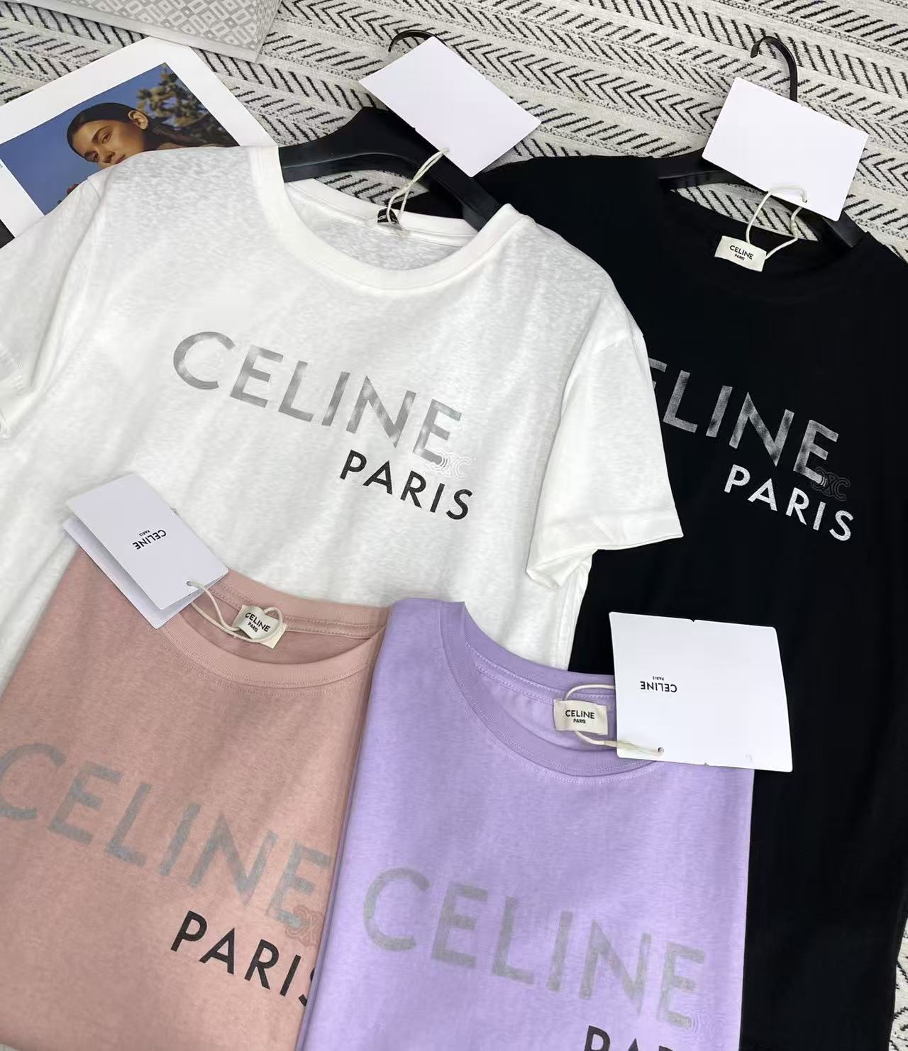 CEL1NE シンプルレターTシャツ【50％割引+送料無料】