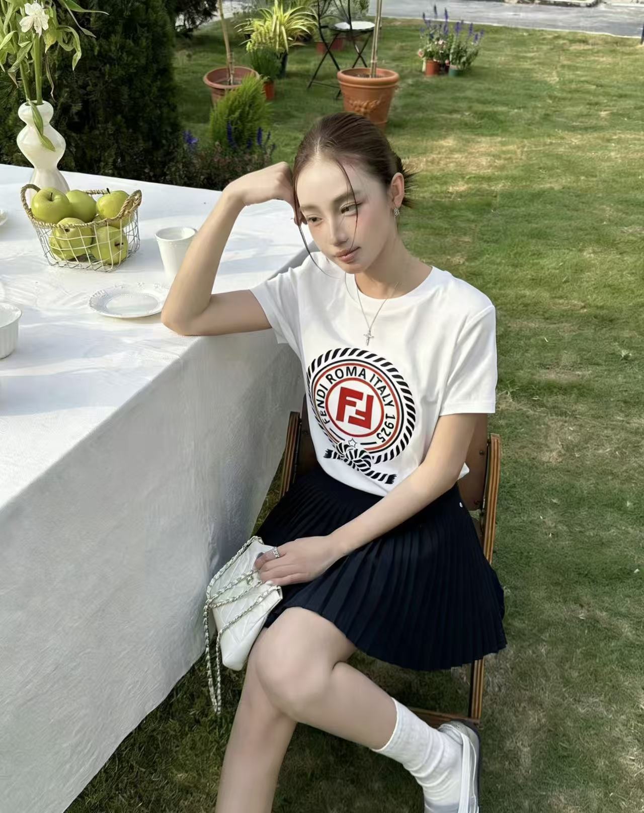 FEND1 シンプルレターTシャツ【50％割引+送料無料】