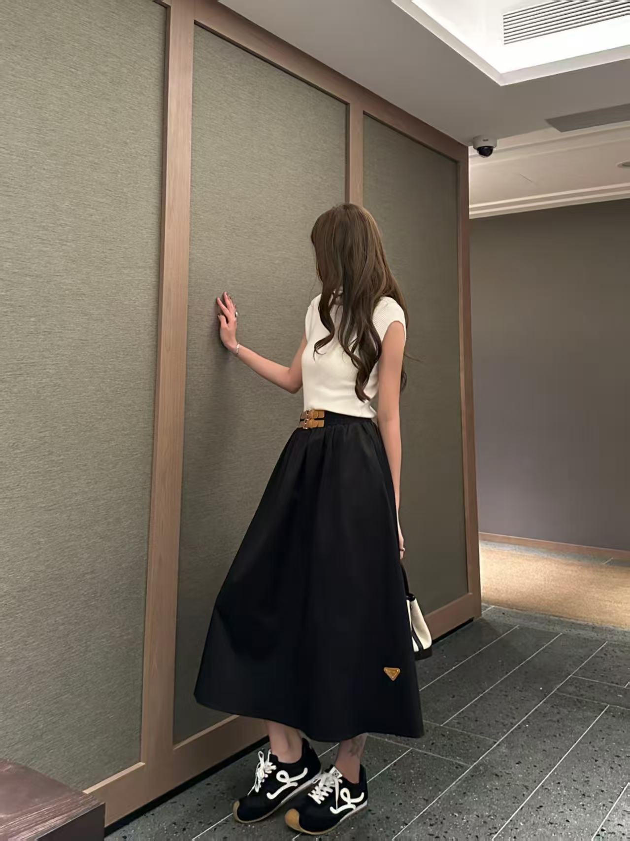 PR4DA ウエストゴム入りプリーツミディスカート【50％割引+送料無料】