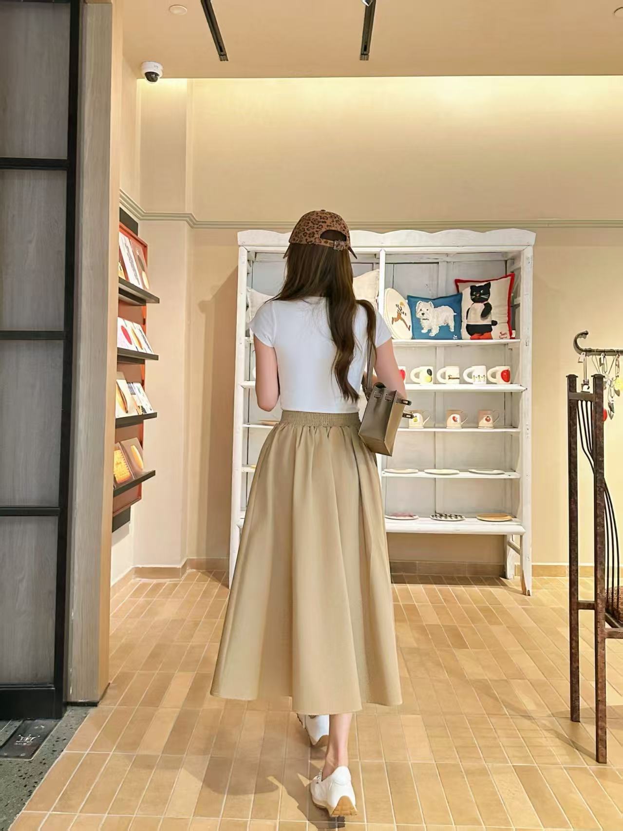 PR4DA ウエストゴム入りプリーツミディスカート【50％割引+送料無料】